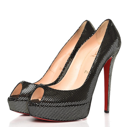 Christian Louboutin Suede Square Banana 140 Pumps 39.5 Platine 2 of 10