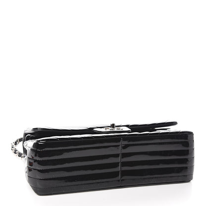 Chanel Patent Chevron Quilted Jumbo Double Flap Black 3 of 9