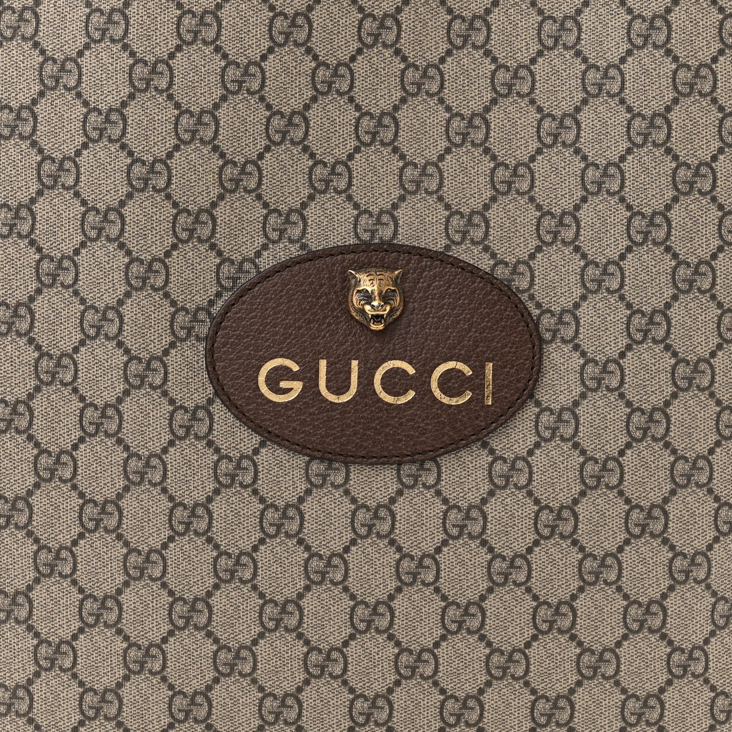 Gucci GG Supreme Monogram Neo Vintage Drawstring Backpack Beige New Acero Crop 8 of 10