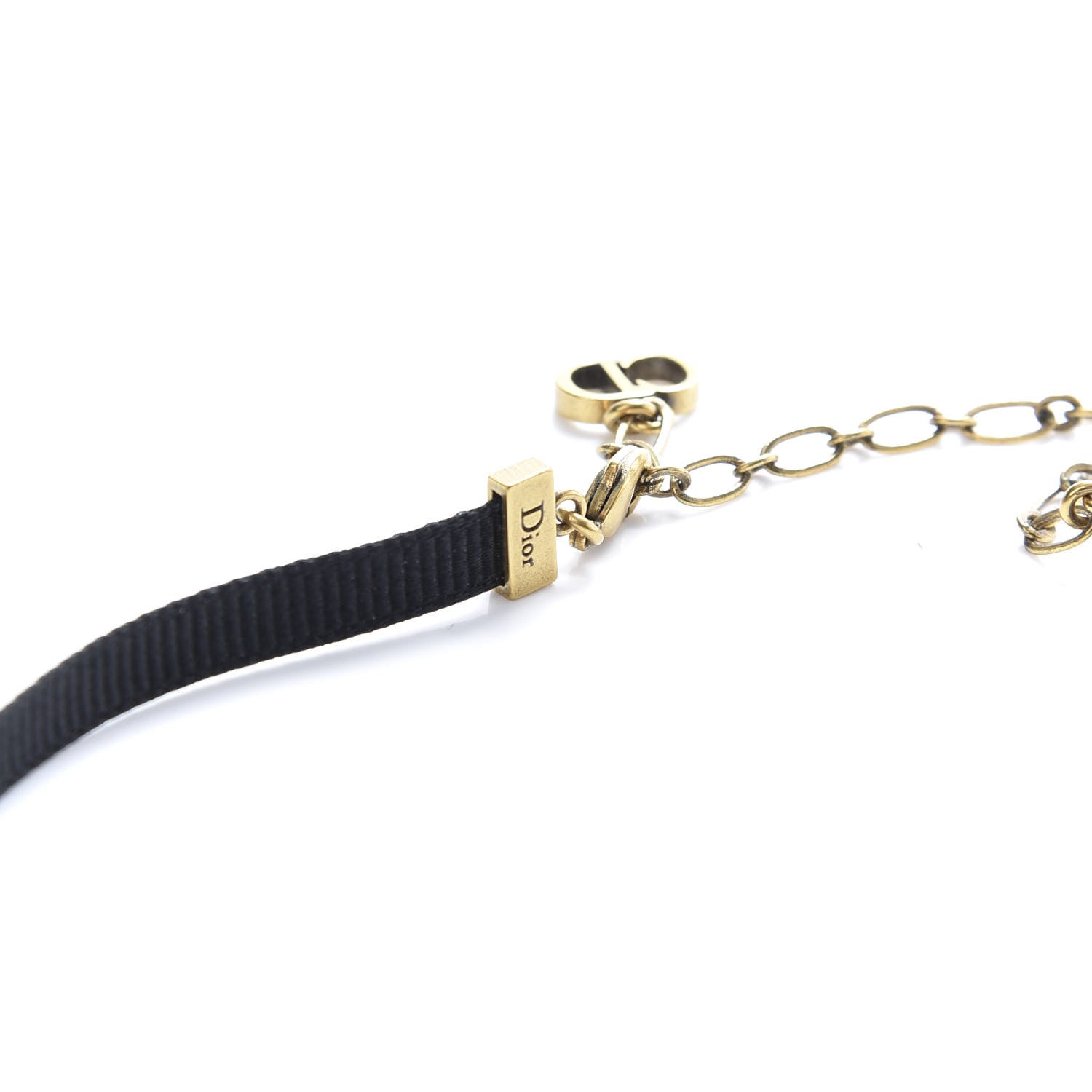 Christian Dior Grosgrain Ribbon J'Adior Logo Choker Necklace Black 4 of 5