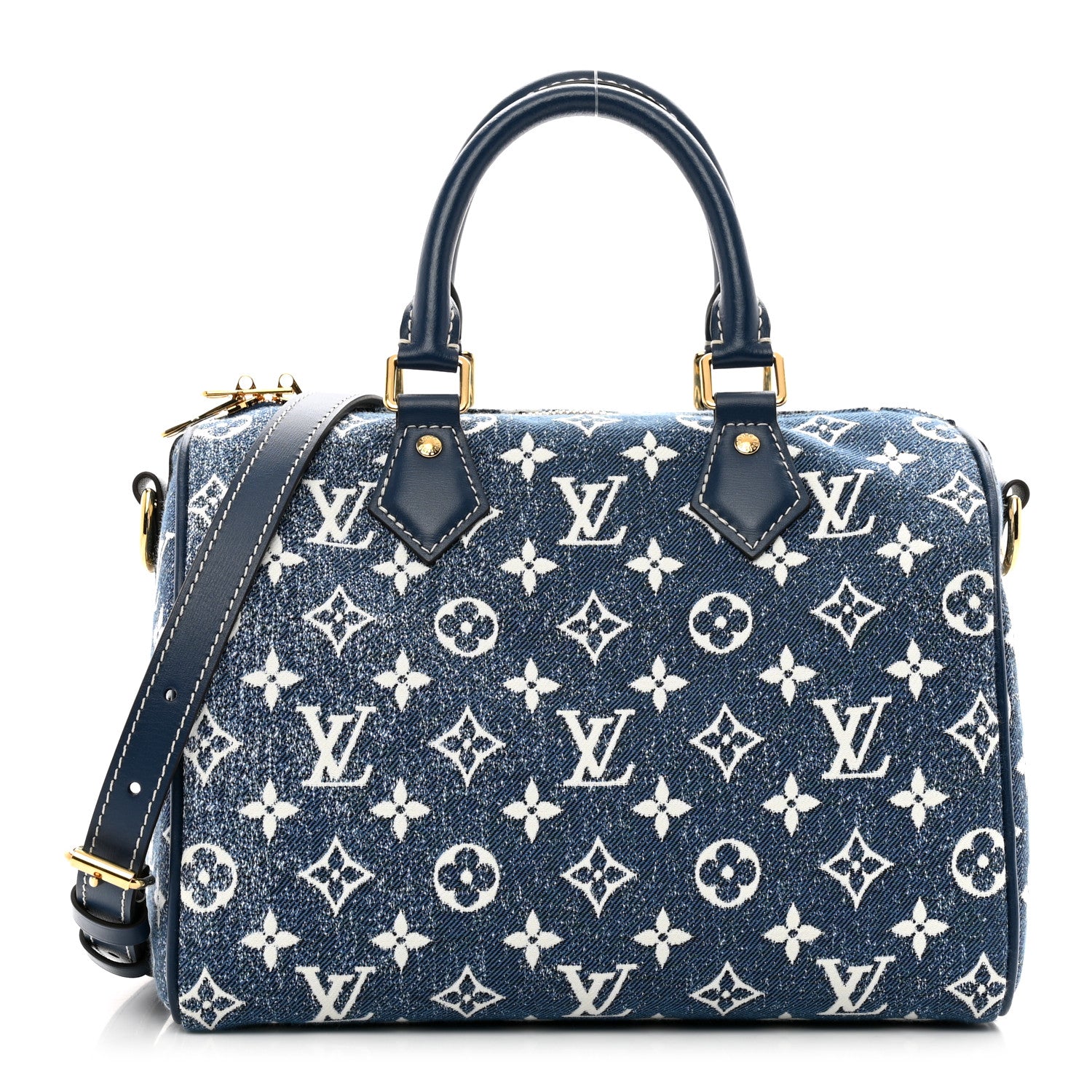 Louis Vuitton Monogram Jacquard Denim Speedy Bandouliere 25 Bleu 1 of 10