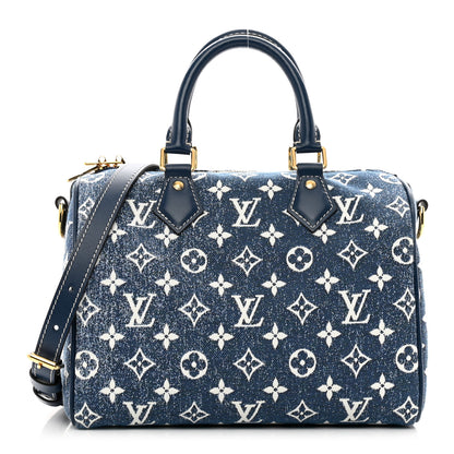 Louis Vuitton Monogram Jacquard Denim Speedy Bandouliere 25 Bleu 1 of 10