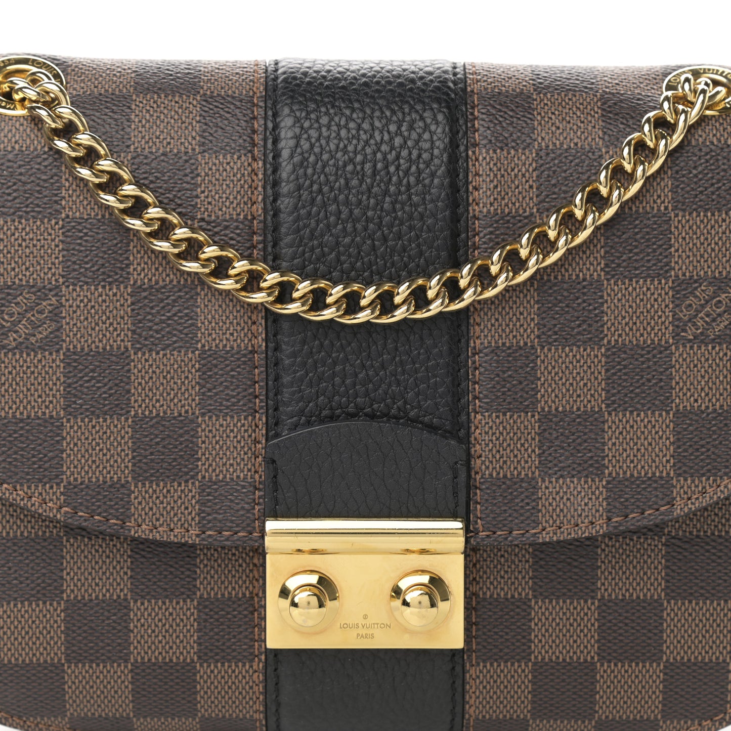 Damier Ebene Cuir Taurillon Wight Black