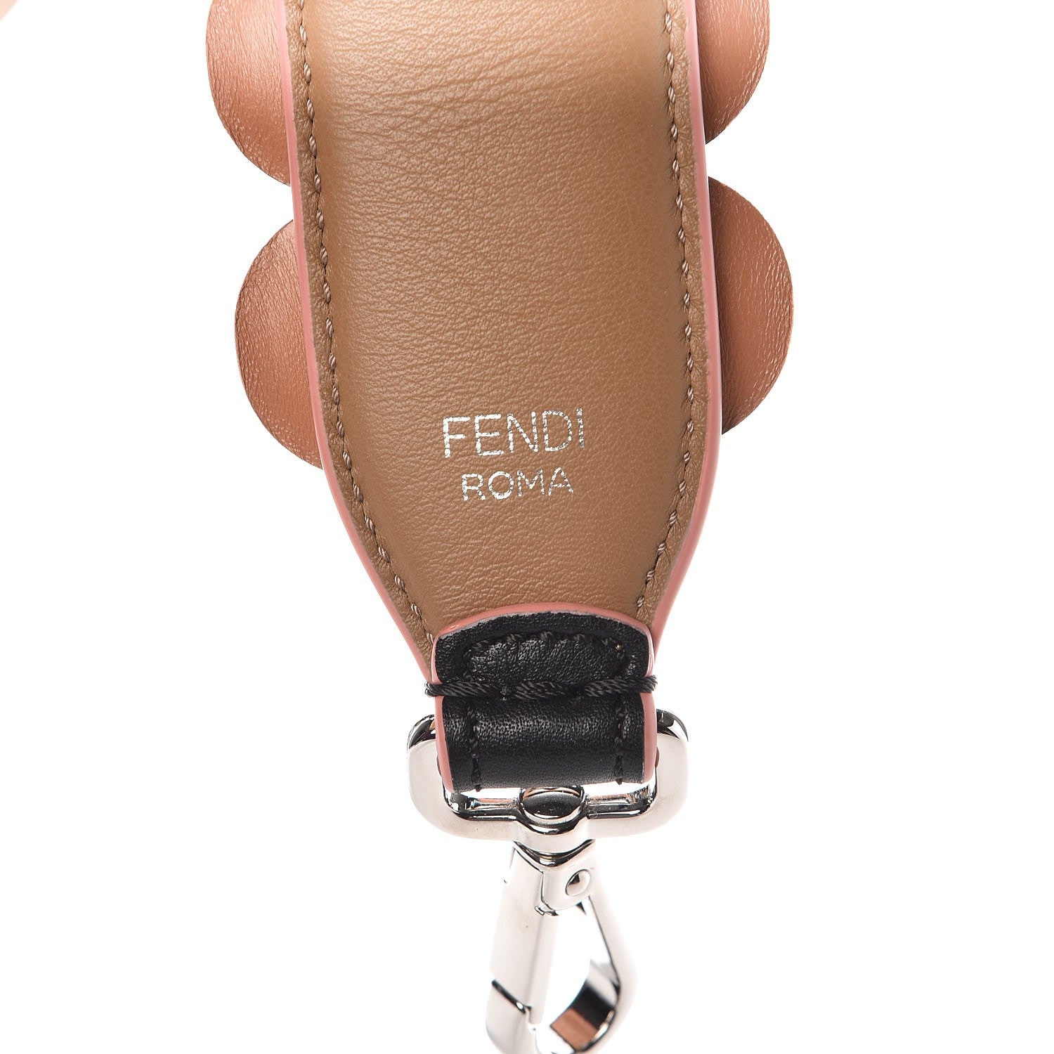 Fendi Vitello Dolce Flowerland Bi-Color Studded Strap You Black Sand Multicolor 5 of 5