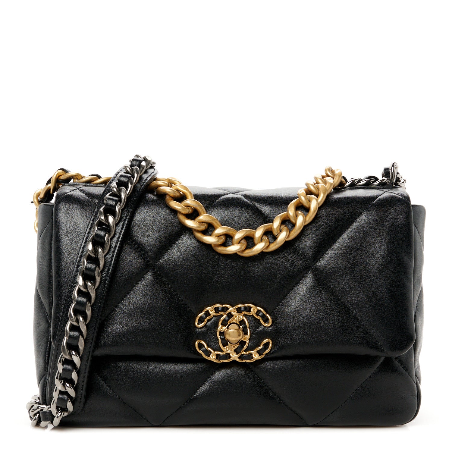 Chanel Lambskin Quilted Medium Chanel 19 Flap Black 1 of 10