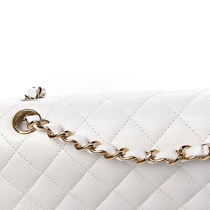 Chanel Caviar Quilted Medium Double Flap White 14 of 15