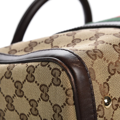 Gucci Monogram Vintage Web Medium Boston Dark Brown 11 of 12