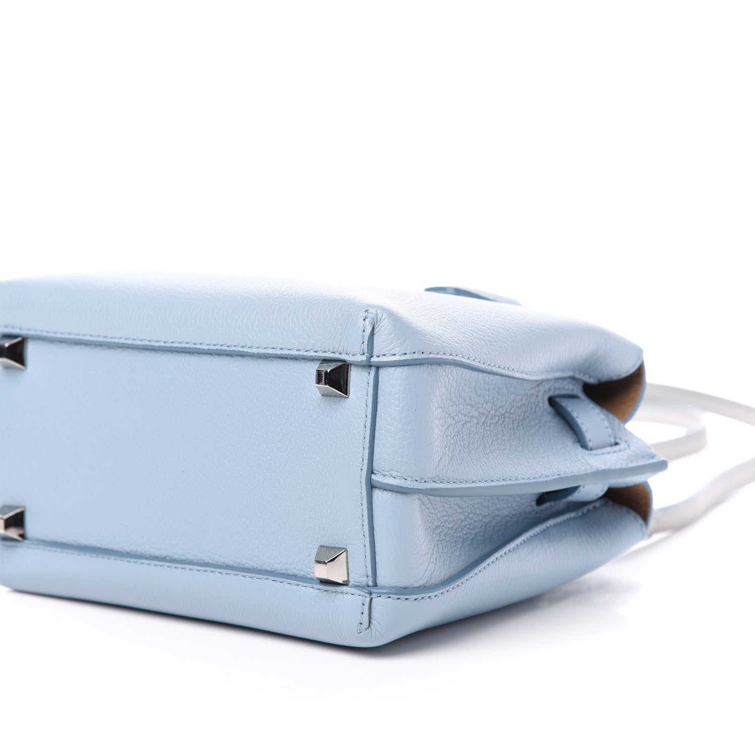 MCM Grained Calfskin Mini Milla Tote Sky Blue 9 of 10