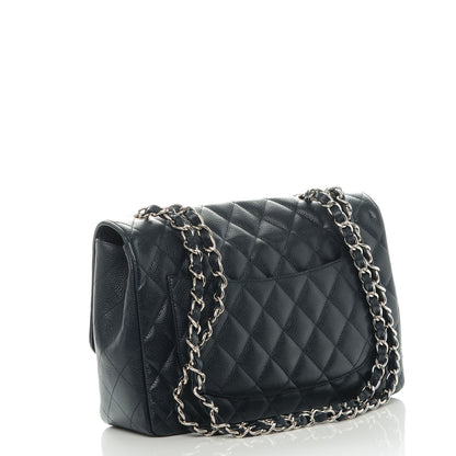 Chanel Caviar Jumbo Single Flap Navy Blue 3 of 8