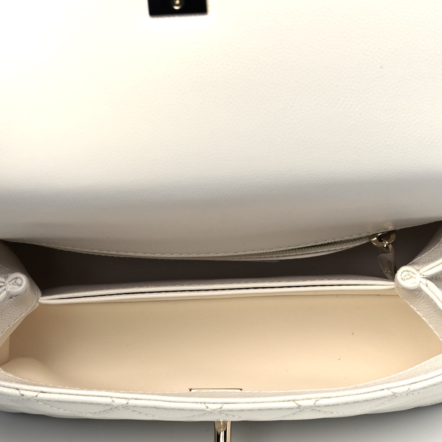 Chanel Caviar Quilted Mini Coco Handle Flap White 5 of 9