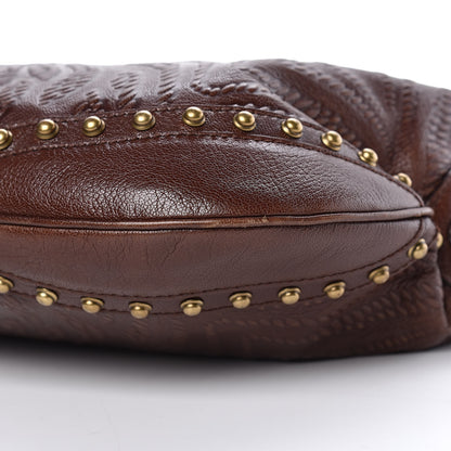 Gucci Calfskin Embossed Studded Pelham Messenger Bag Dark Brown 9 of 9