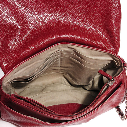 Chanel Caviar Half Moon Wallet On Chain WOC Dark Red 10 of 10
