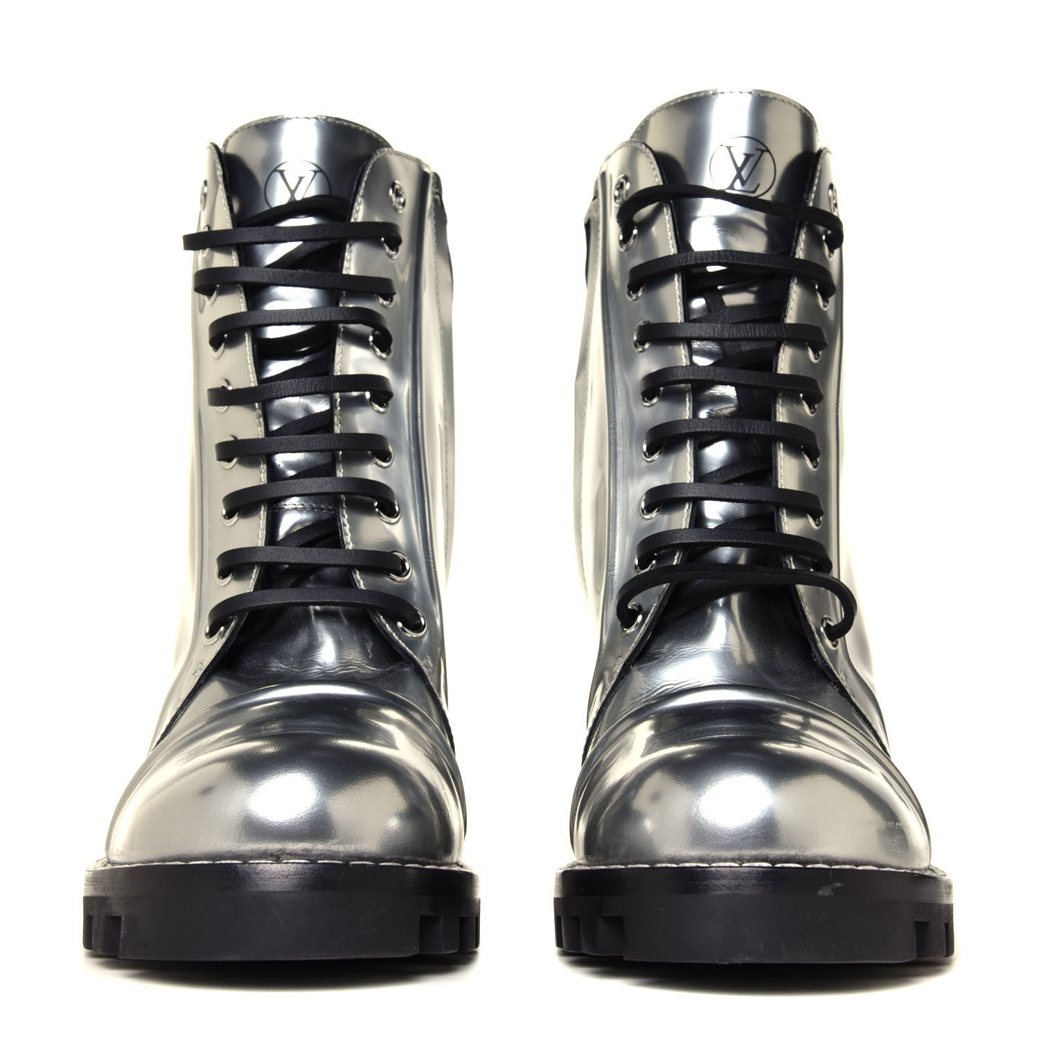 Louis Vuitton Patent Calfskin Spaceship Star Trail Ankle Boots 40 Silver 8 of 12