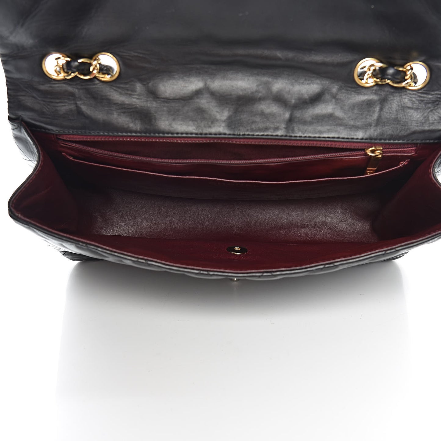 Lambskin Quilted Jumbo Single Flap Black