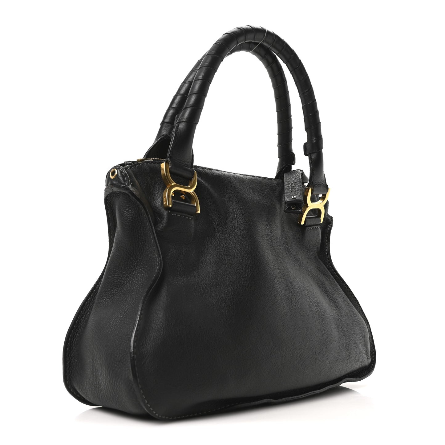 Calfskin Medium Marcie Satchel Black