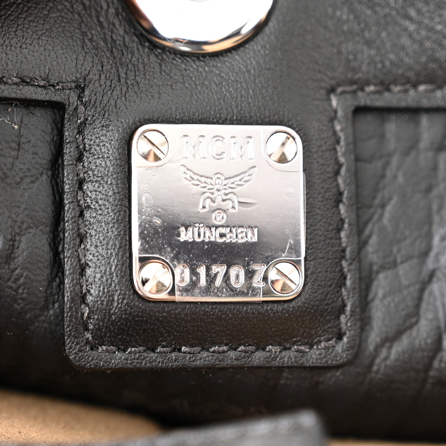 MCM Calfskin Embossed Park Avenue Medium Neo Milla Tote Black 7 of 10