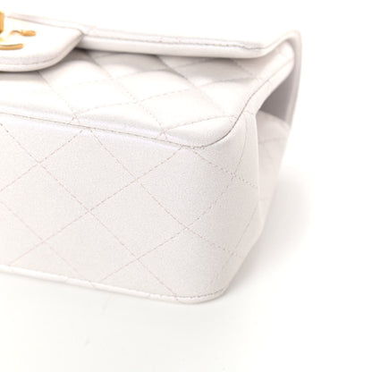Chanel Iridescent Lambskin Quilted Mini Top Handle Rectangular Flap White 9 of 9