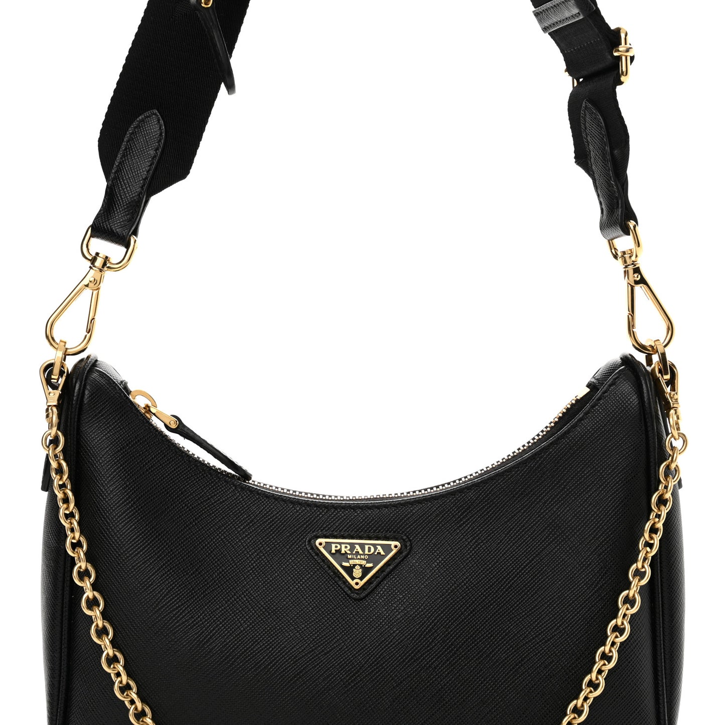 Saffiano Lux Re-Edition 2005 Shoulder Bag Black