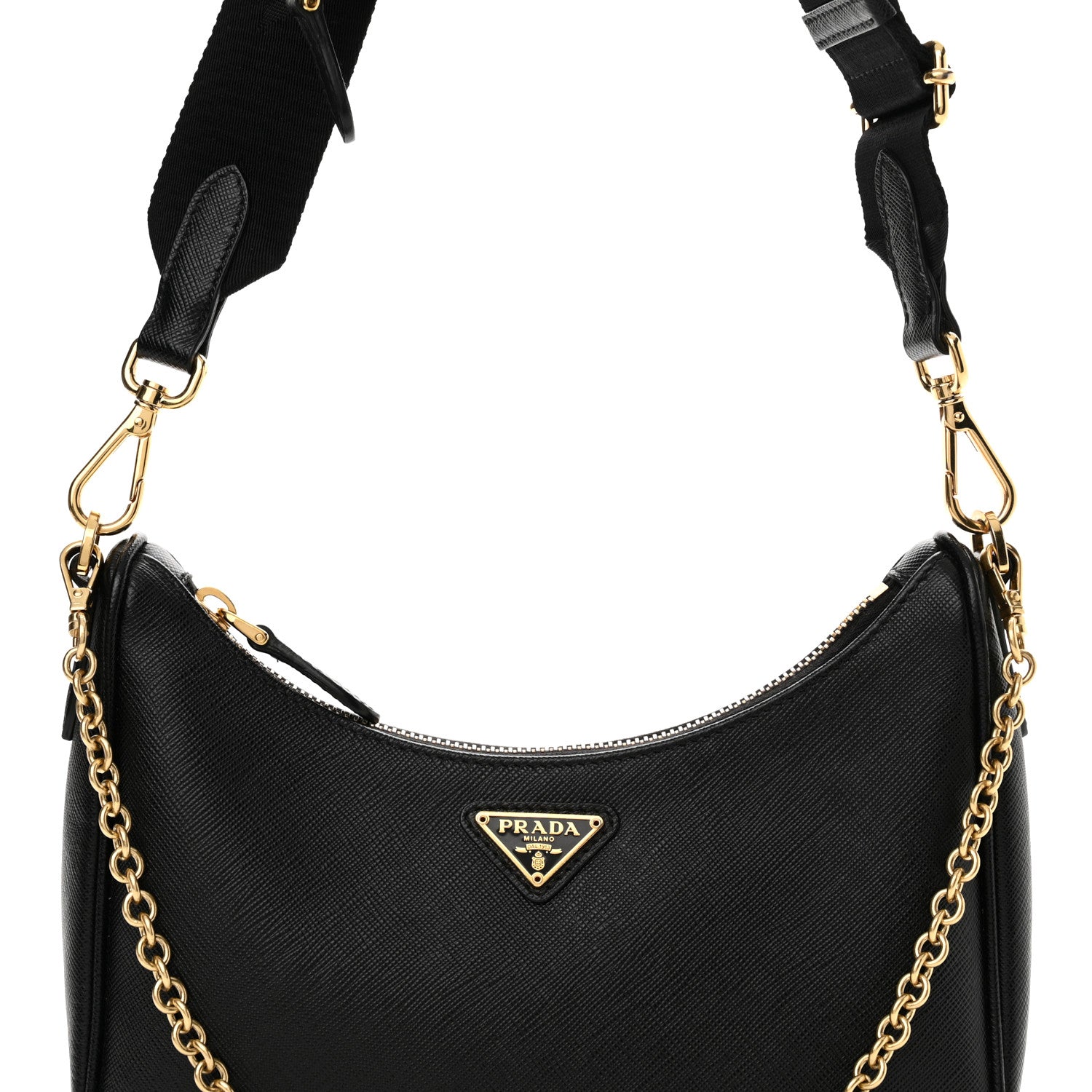 Prada Saffiano Lux Re-Edition 2005 Shoulder Bag Black 8 of 12