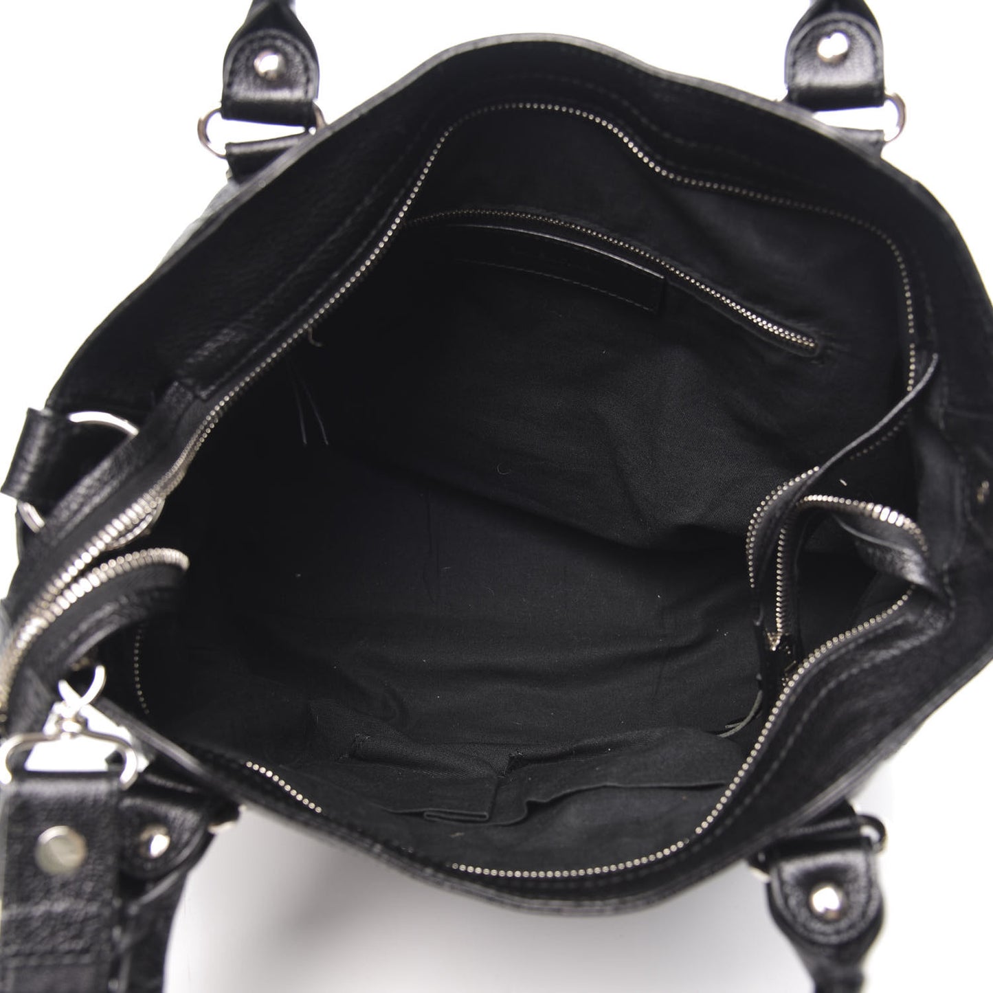 Chevre Silver Metallic Edge Hardware Velo Black