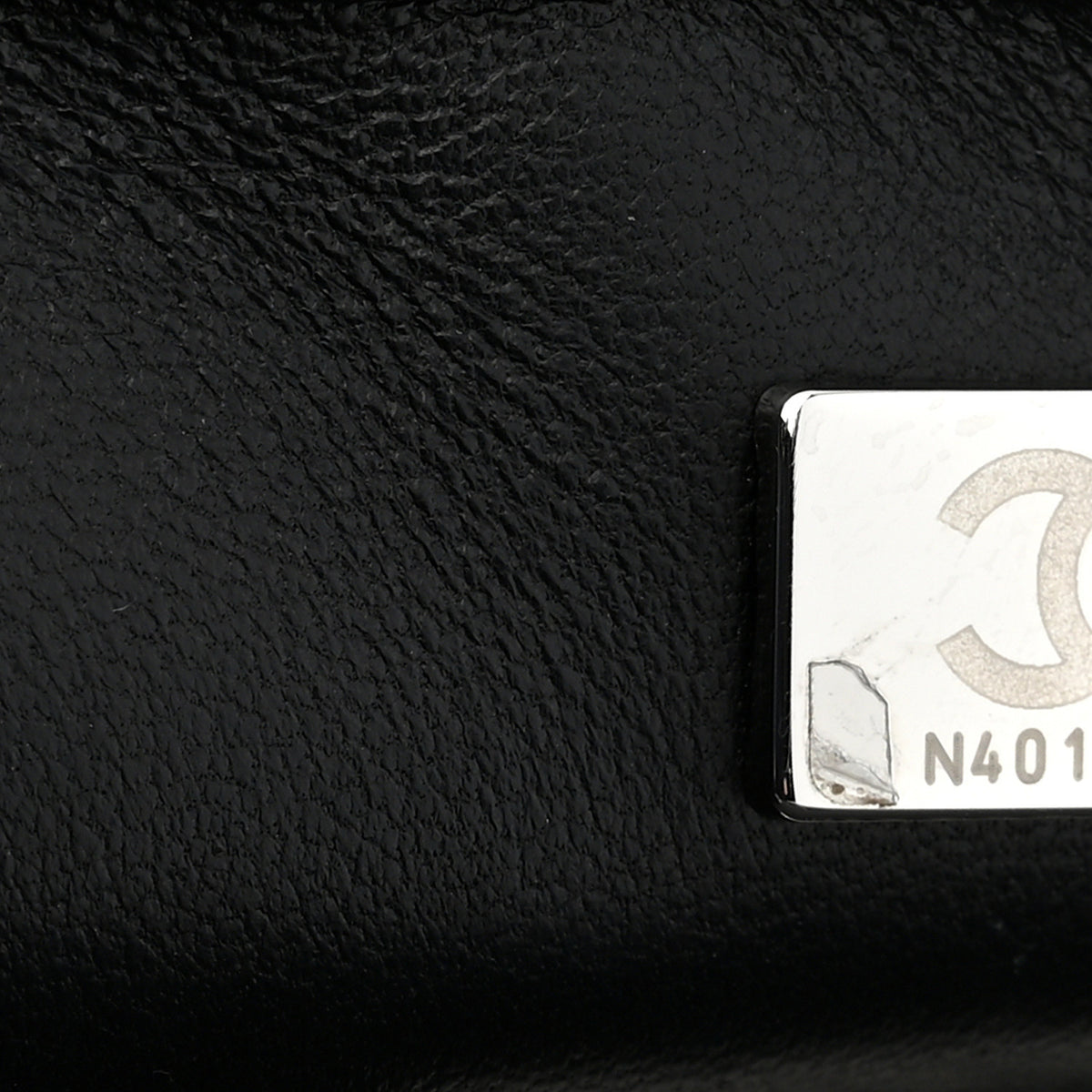 Sequin Camellia Small Single Flap Silver Black