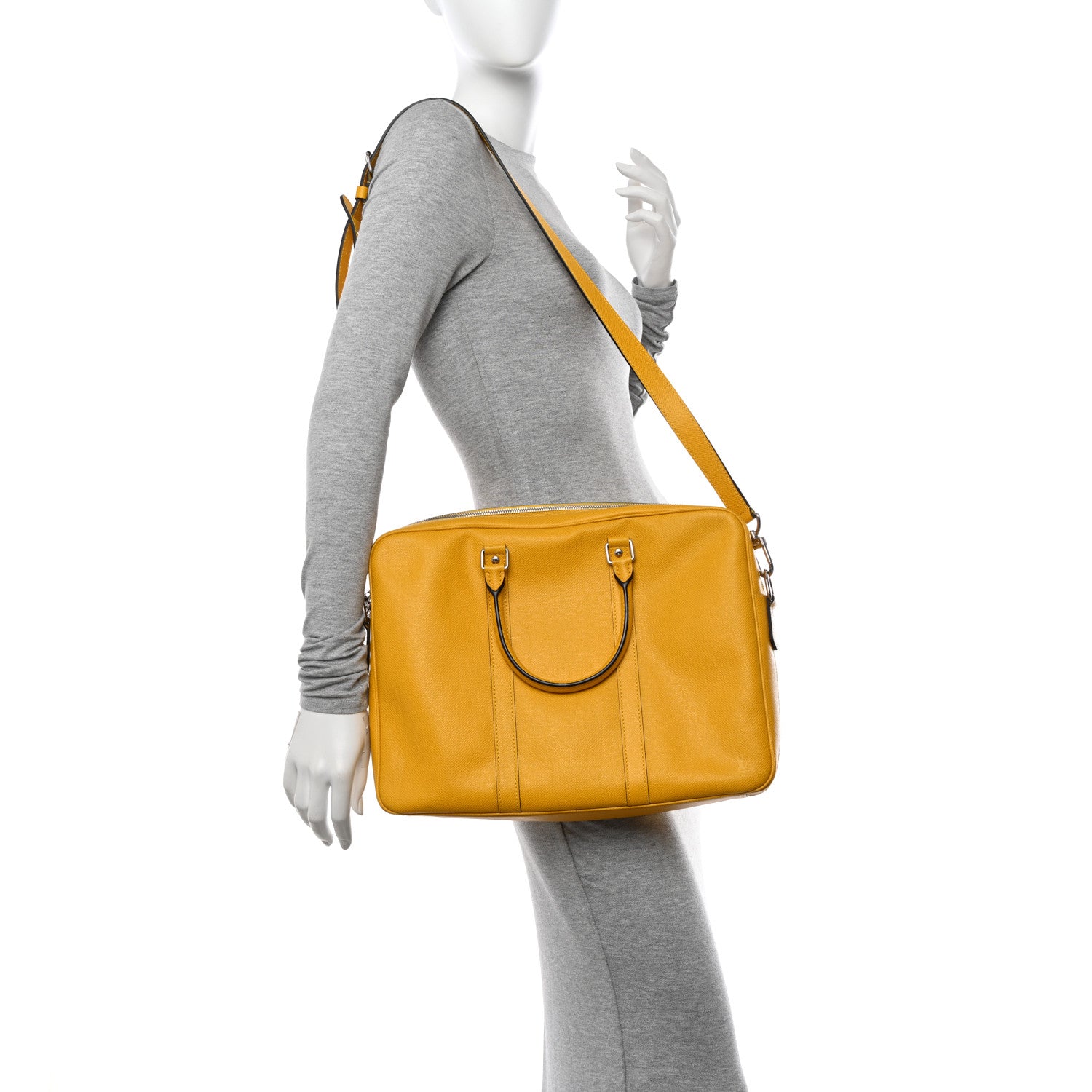 Louis Vuitton Taiga Porte Documents Voyage PM Yellow Altair 2 of 10