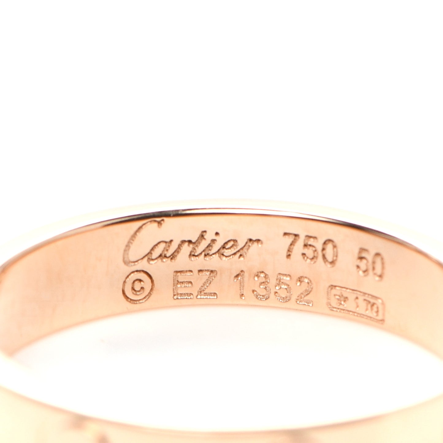 18K Pink Gold 3.5mm LOVE Wedding Band Ring 50 5.25