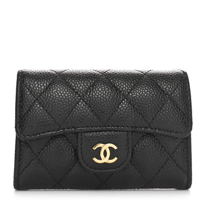 Chanel Caviar Quilted Flap Card Holder Wallet Black 1 of 11