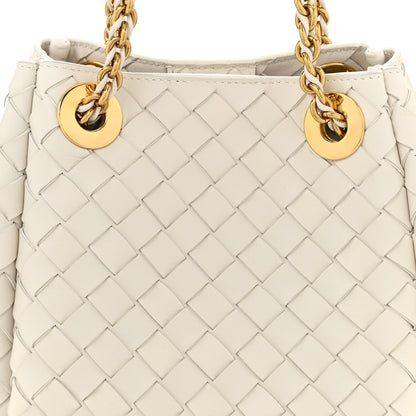 Bottega Veneta Nappa Intrecciato Small Parachute Chain Shoulder Bag Chalk 7 of 11