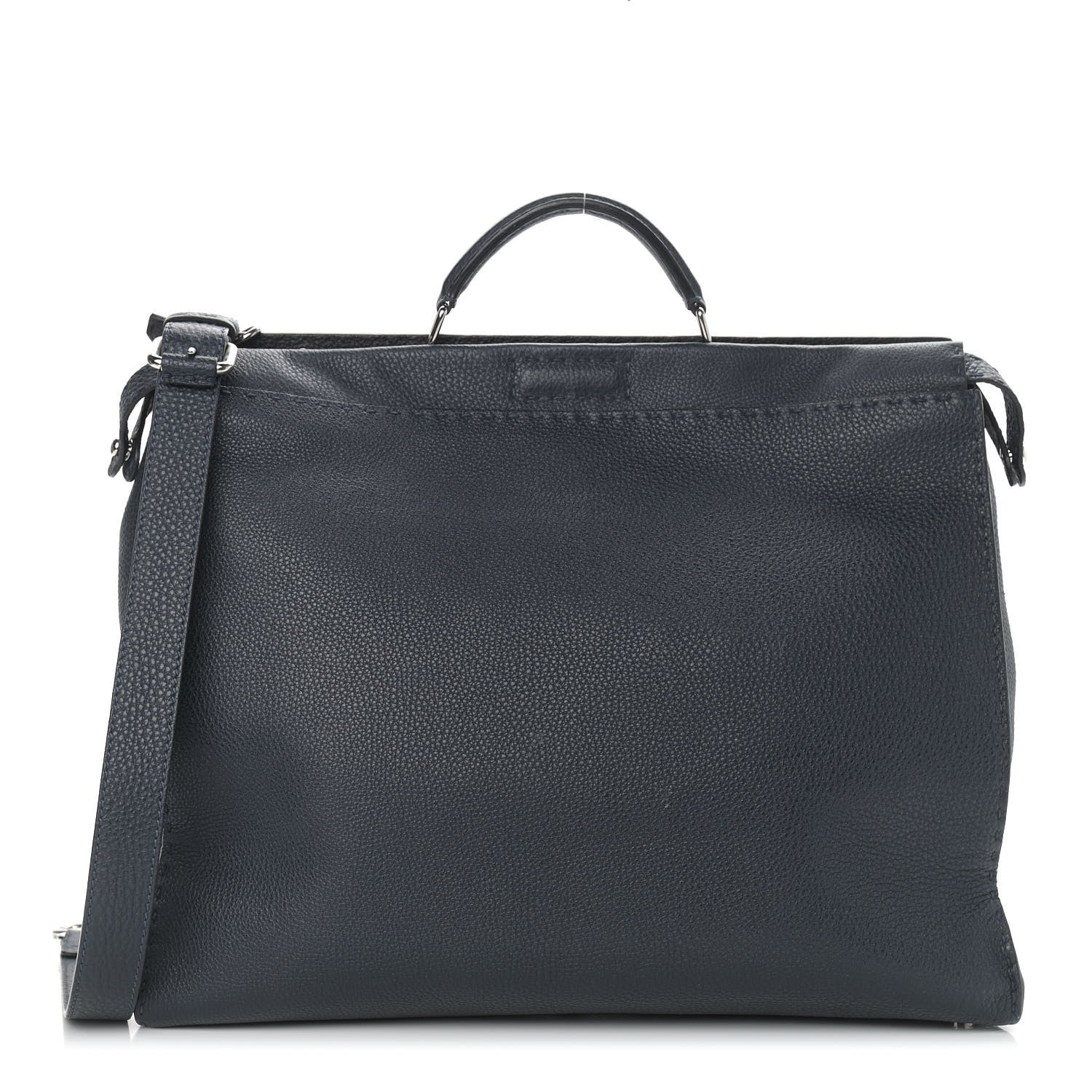 Fendi Cuoio Romano Selleria Monster Eyes Large Mens Peekaboo Iconic Essential Satchel Blue 3 of 13