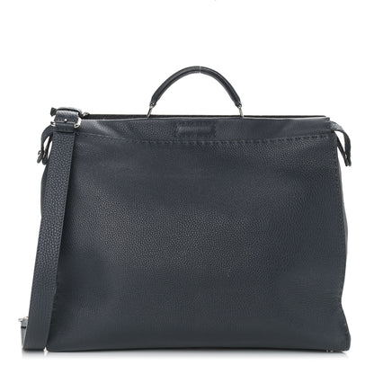 Fendi Cuoio Romano Selleria Monster Eyes Large Mens Peekaboo Iconic Essential Satchel Blue 3 of 13