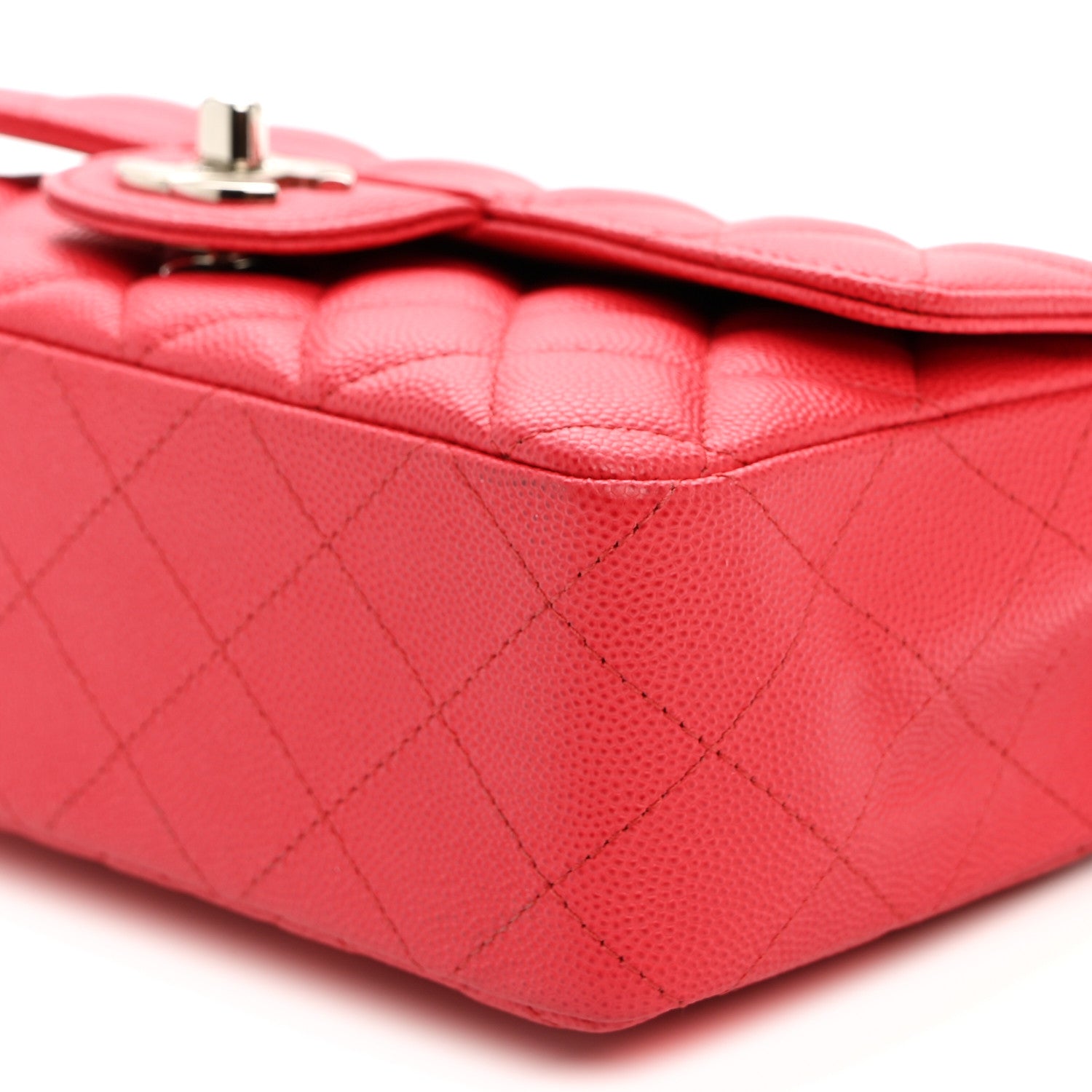 Chanel Caviar Quilted Mini Rectangular Flap Dark Pink 10 of 10