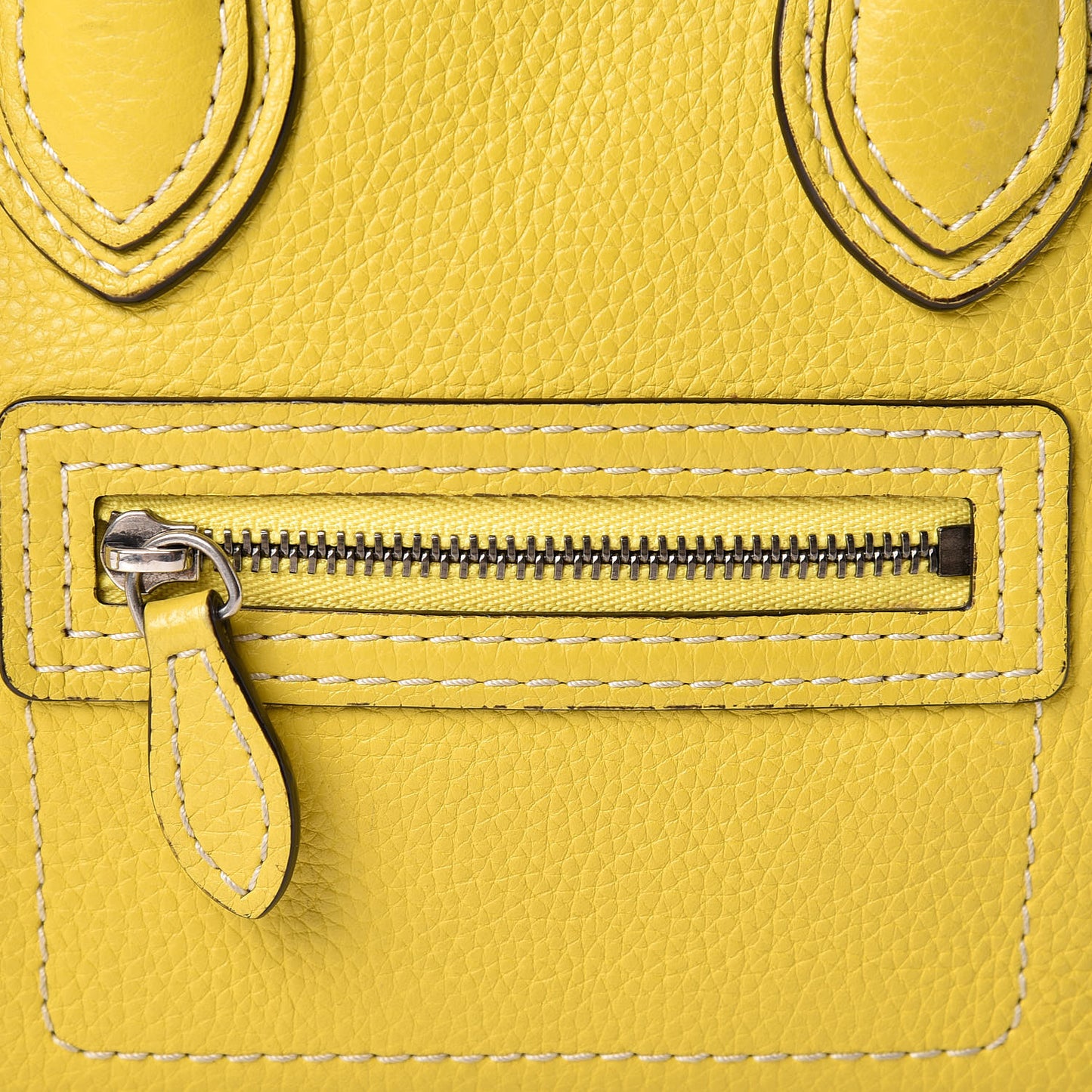 Drummed Calfskin Nano Luggage Citron