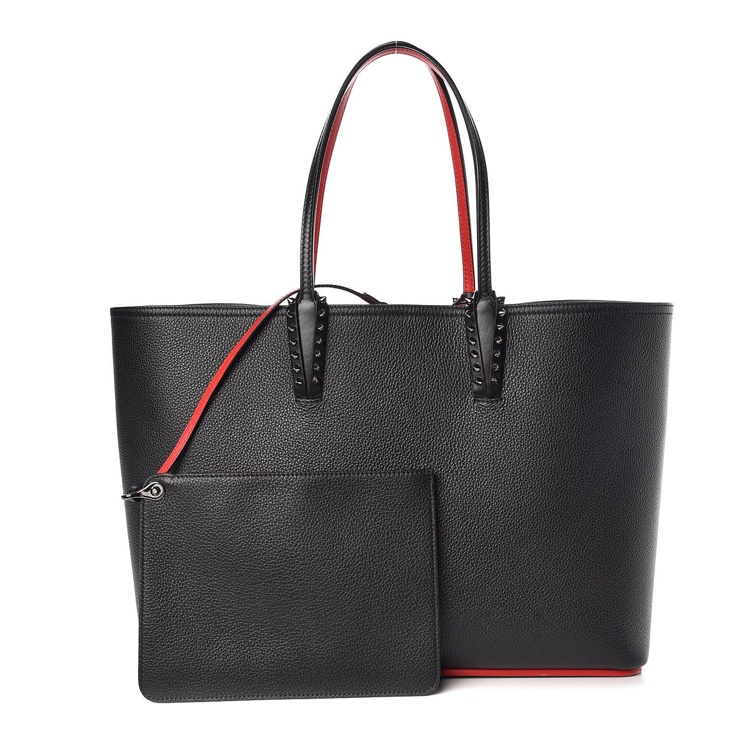 Christian Louboutin Calfskin Spikes East West Cabata Tote Black 1 of 10