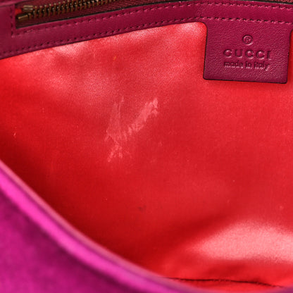 Gucci Velvet Matelasse Medium GG Marmont Shoulder Bag Fuchsia Violet Cyclamen 5 of 11