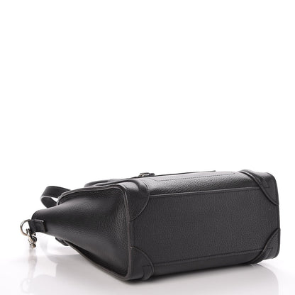Celine Drummed Calfskin Nano Luggage Black 4 of 6