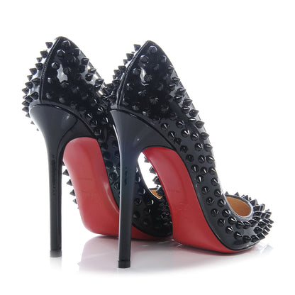 Christian Louboutin Patent Pigalle Spikes 120 Pumps 38 Black 4 of 6