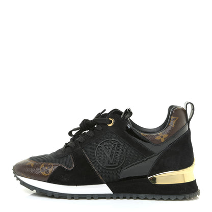Louis Vuitton Suede Monogram Run Away Sneakers 38 Black 1 of 12