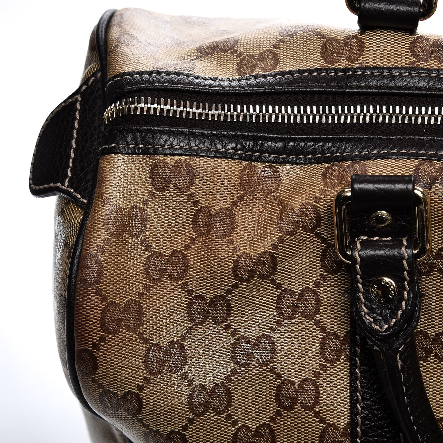 Crystal Monogram Medium Joy Boston Dark Brown