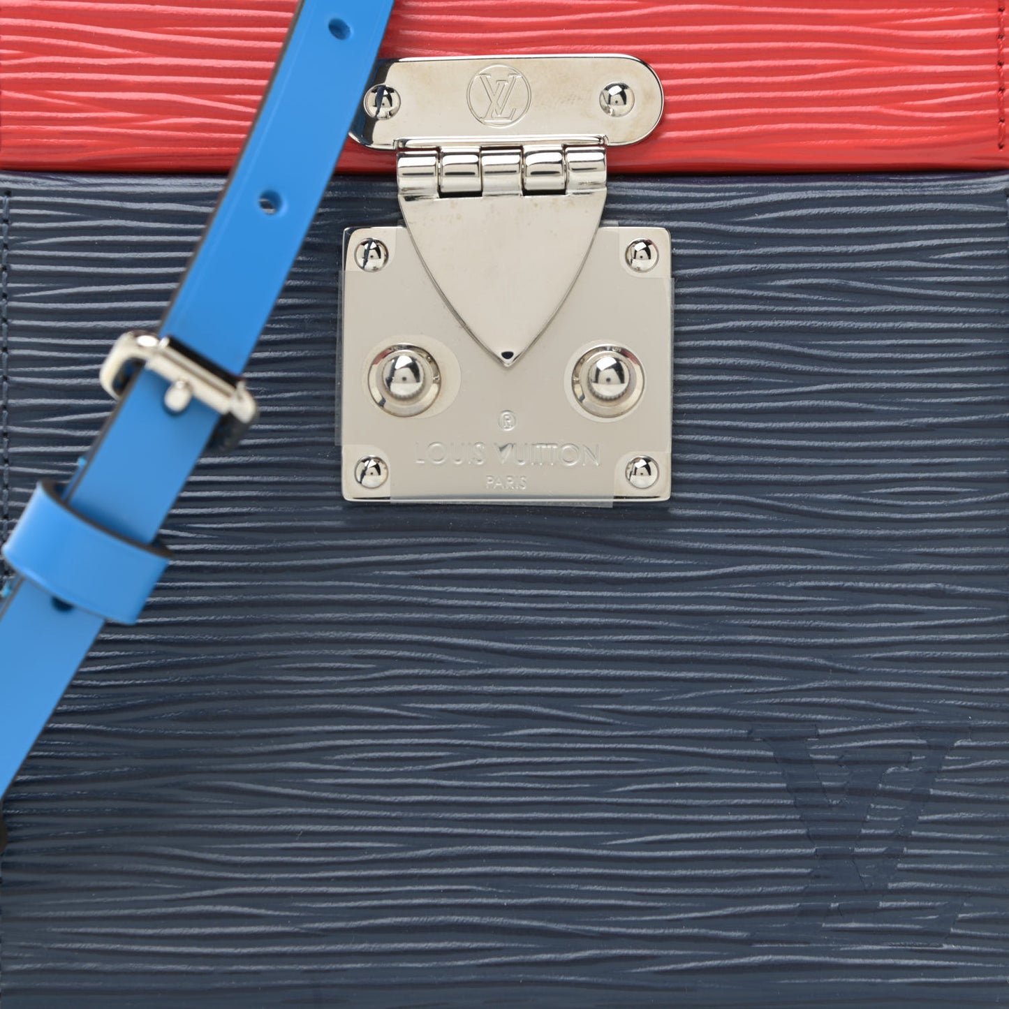Epi Bleecker Box Indigo Coquelicot