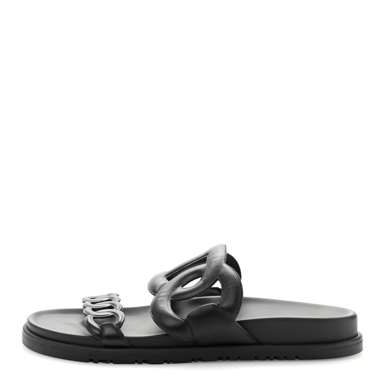 Hermes Nappa Extra Sandals 38 Black 1 of 9