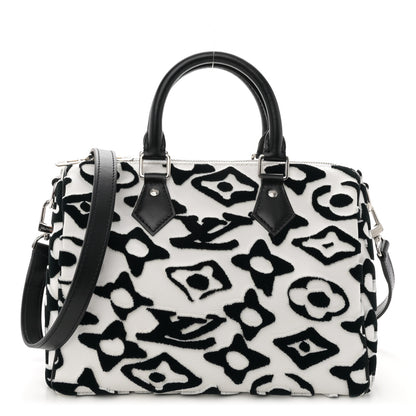 Louis Vuitton X UF Tufted Monogram Speedy Bandouliere 25 White Black 1 of 10