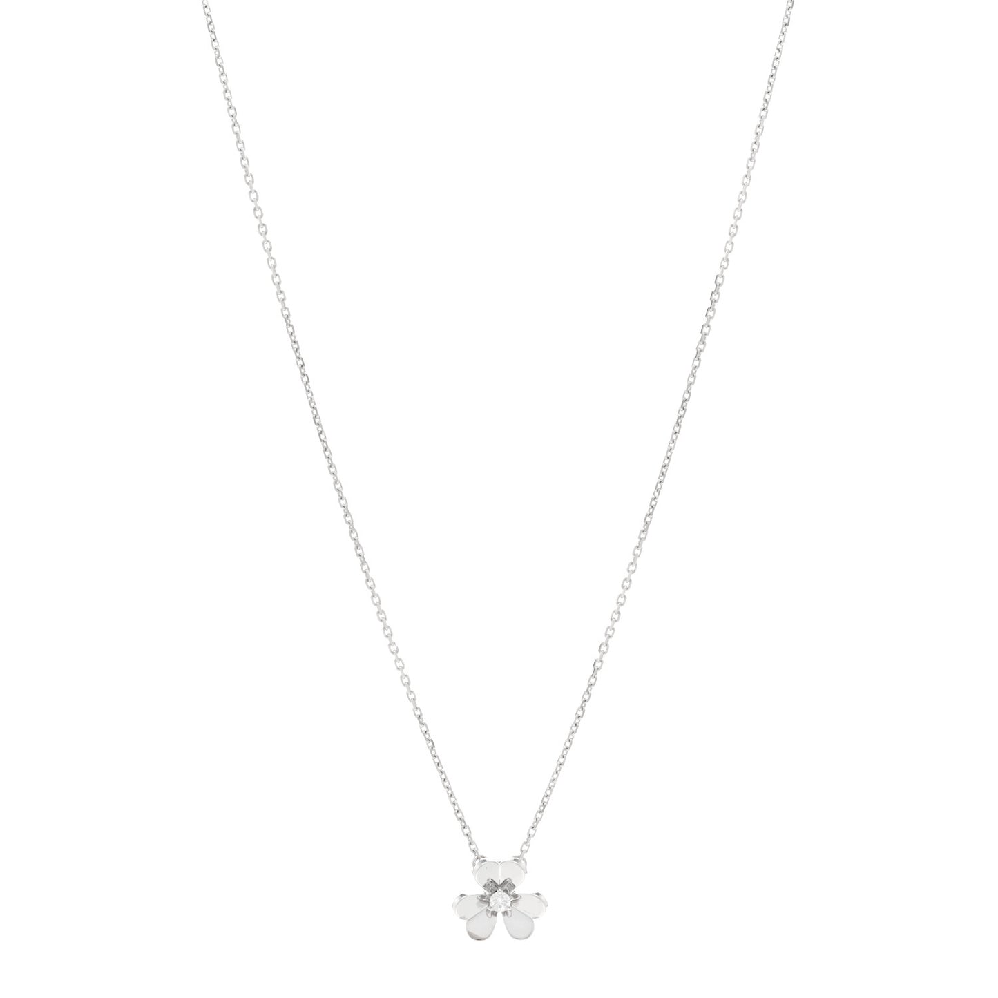 18K White Gold Diamond Mini Frivole Pendant Necklace