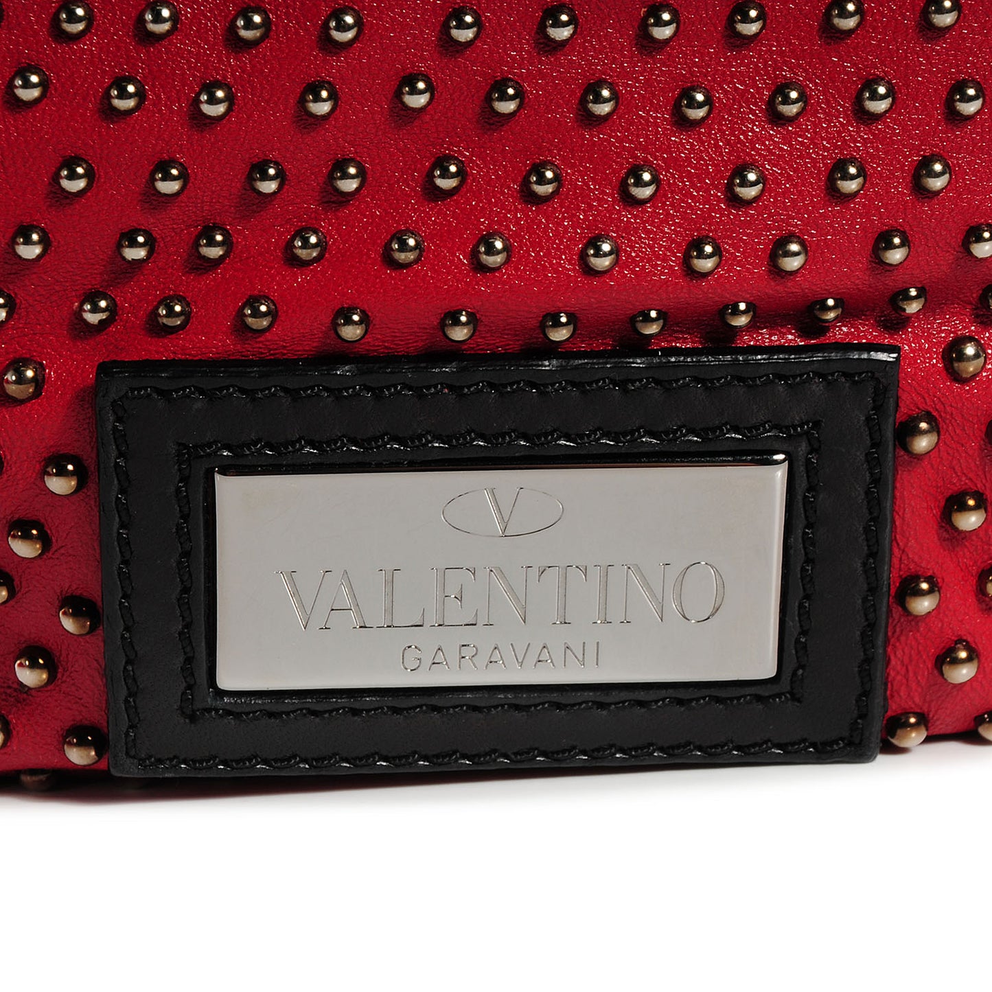 Nappa Studded 360 Bow Hobo Red