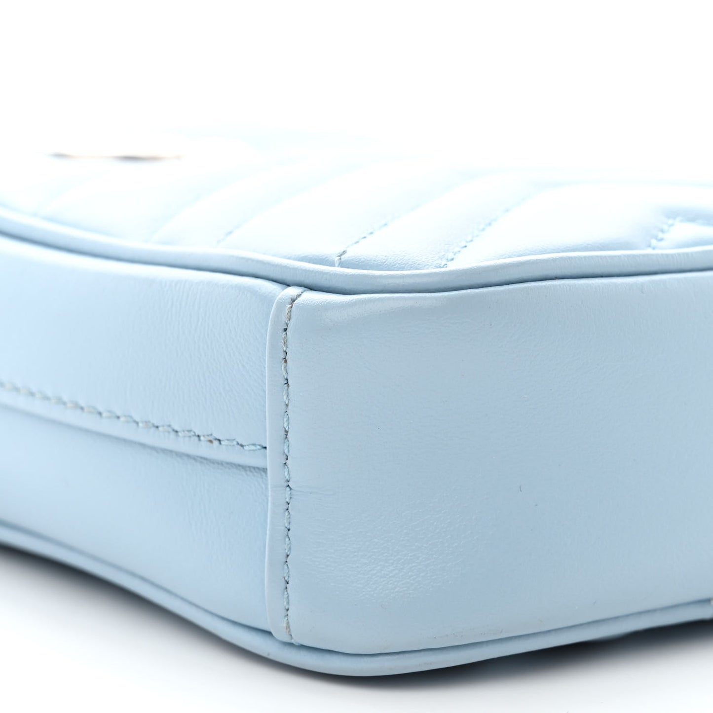 Calfskin Matelasse Mini GG Marmont Crossbody Bag Porcelain Light Blue