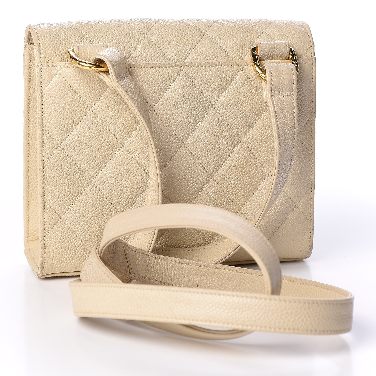 Chanel Caviar Quilted Envelope Flap Crossbody Light Beige 2 of 14