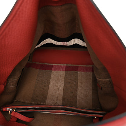 Burberry Grainy Calfskin Canvas Mega Check Medium Ashby Tassel Hobo Pink Azalea 5 of 9