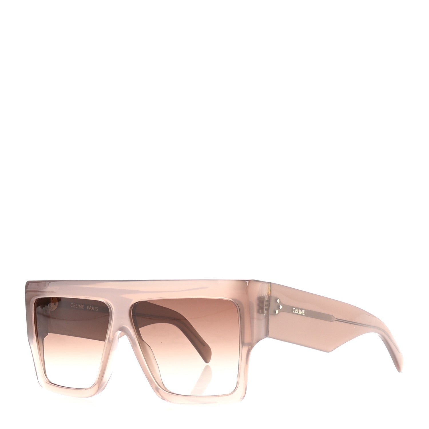 Celine Acetate Flat Top Rectangular Sunglasses CL40092I Shiny Milky Hazelnut 1 of 8