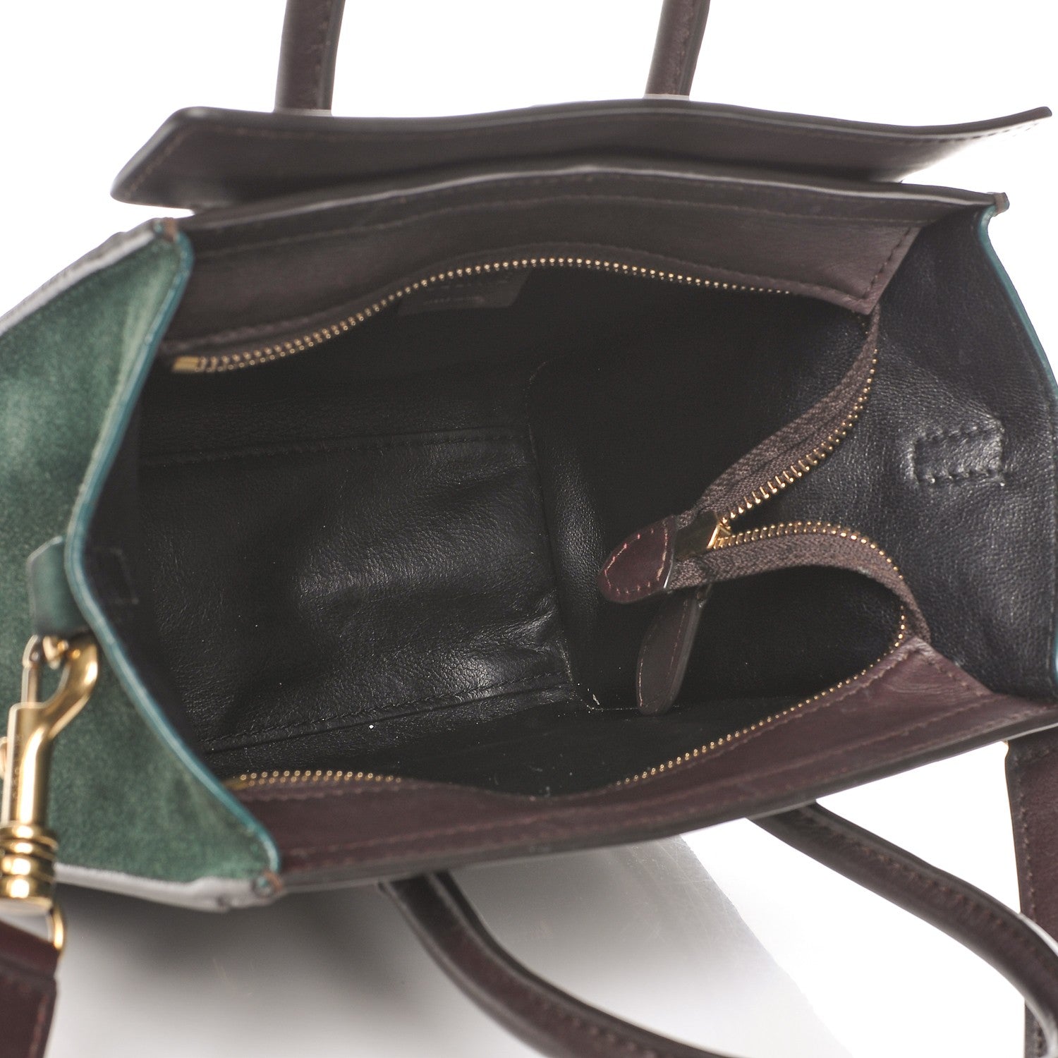 Celine Smooth Calfskin Suede Nano Tri-Color Luggage Burgundy 5 of 7
