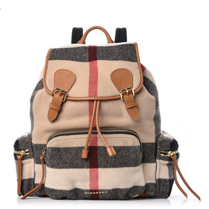 Burberry Wool Mega Check Large Rucksack Backpack Grey 1 of 9